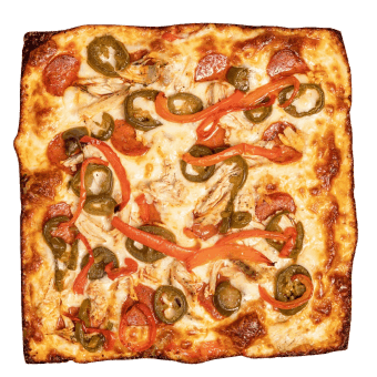 Chicken and Spinata Square Pizza